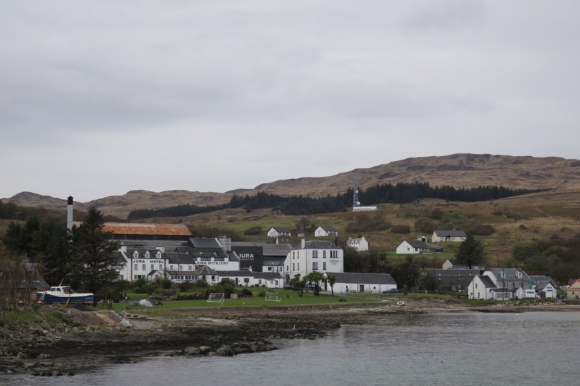 Our tents are in the bottom left hand corner of the photo (to the right of the boat) - it was very handy for the hotel bar and distillery!