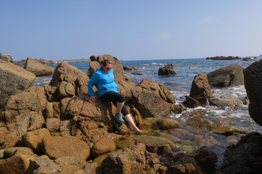 Me, literally dipping my toe